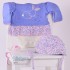 Комплект одежды для новорожденного  2 предмета - боди платье с шапочкой 
