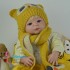 Вязаный комплект шапочка с шарфом  Совёнок для малыша и куклы реборн